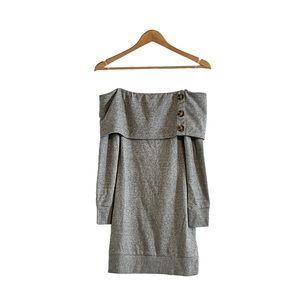 Off the shoulder sweater dress.